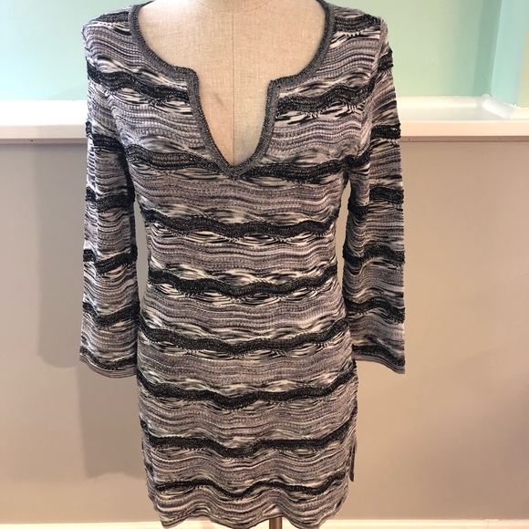 White House Black Market Chevron Tunic Sweater S - Picture 7 of 8